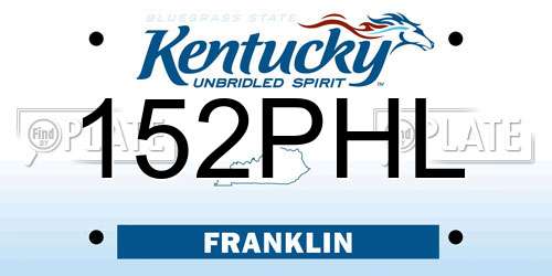 152PHL Kentucky License Plate