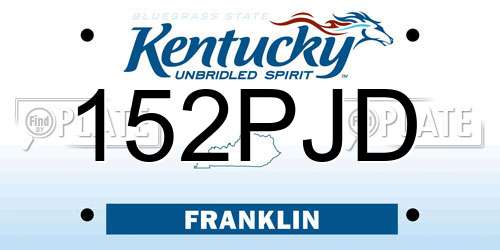 152PJD Kentucky License Plate