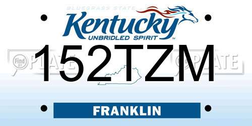 152TZM Kentucky License Plate