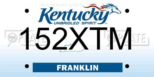 152XTM Kentucky License Plate