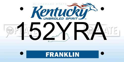 152YRA Kentucky License Plate
