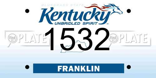 1532 Kentucky License Plate