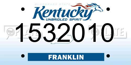 1532010 Kentucky License Plate