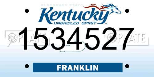 1534527 Kentucky License Plate