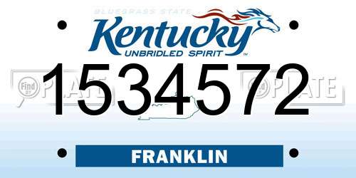 1534572 Kentucky License Plate