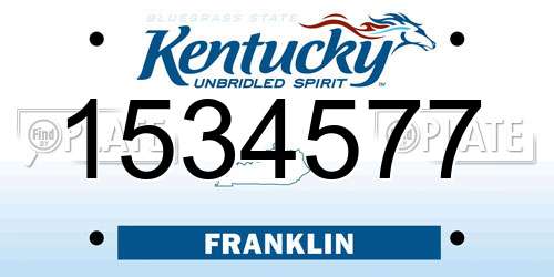 1534577 Kentucky License Plate