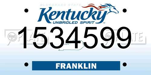 1534599 Kentucky License Plate