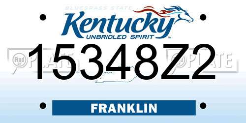 15348Z2 Kentucky License Plate