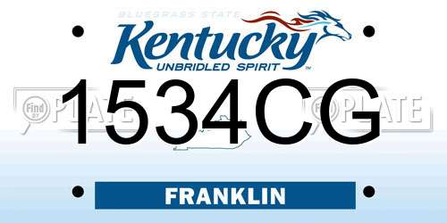 1534CG Kentucky License Plate