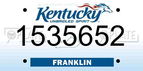 1535652 Kentucky License Plate
