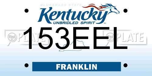 153EEL Kentucky License Plate