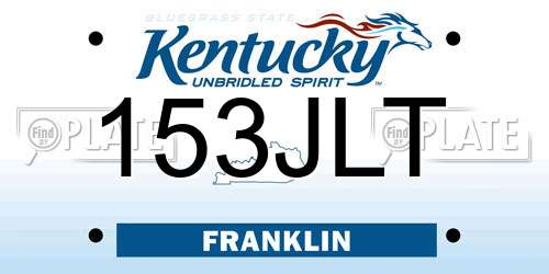 153JLT Kentucky License Plate