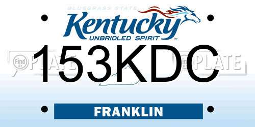 153KDC Kentucky License Plate