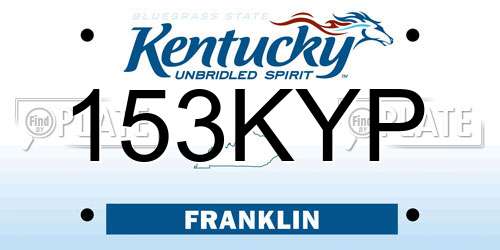 153KYP Kentucky License Plate