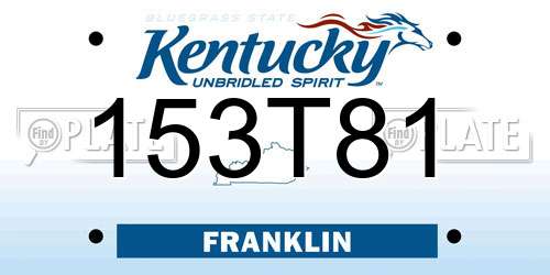 153T81 Kentucky License Plate