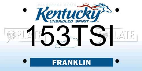 153TSI Kentucky License Plate