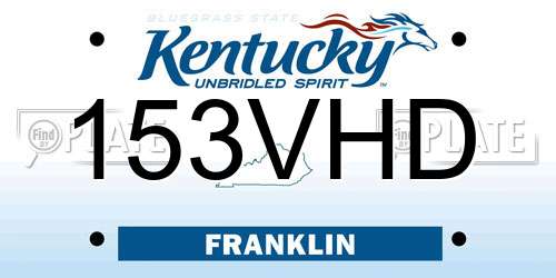 153VHD Kentucky License Plate