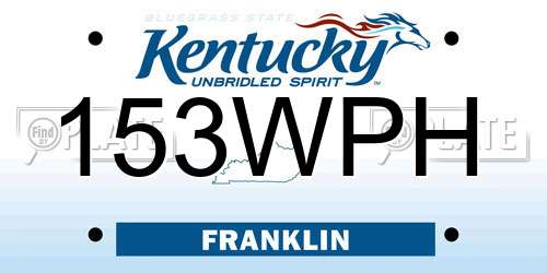 153WPH Kentucky License Plate