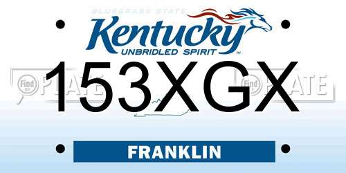 153XGX Kentucky License Plate