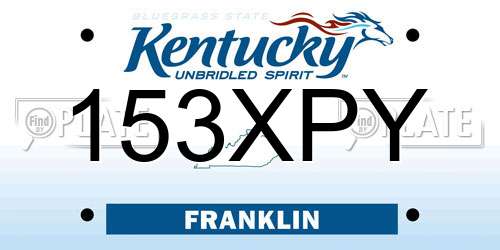 153XPY Kentucky License Plate