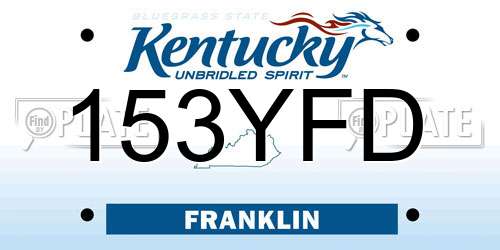 153YFD Kentucky License Plate