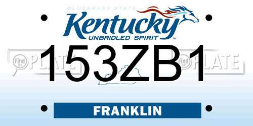 153ZB1 Kentucky License Plate