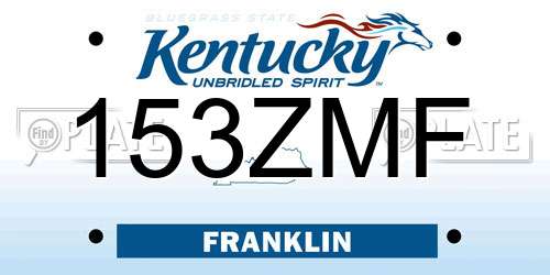153ZMF Kentucky License Plate