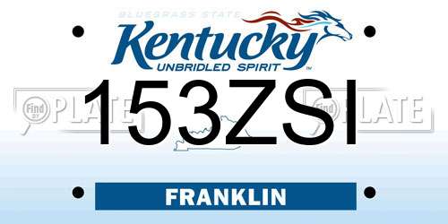 153ZSI Kentucky License Plate
