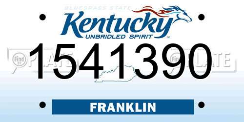 1541390 Kentucky License Plate