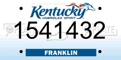 1541432 Kentucky License Plate