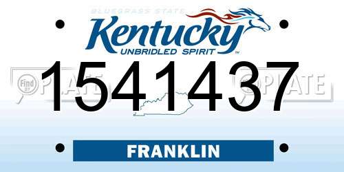 1541437 Kentucky License Plate