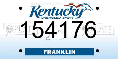 154176 Kentucky License Plate