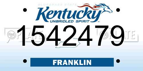 1542479 Kentucky License Plate