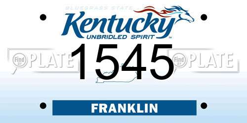 1545 Kentucky License Plate