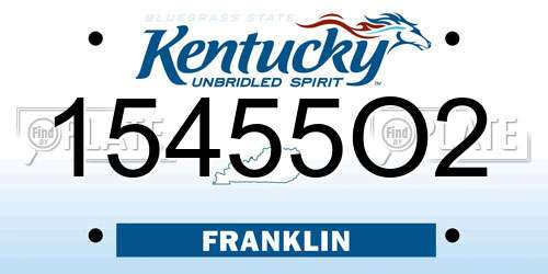 15455O2 Kentucky License Plate
