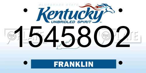 15458O2 Kentucky License Plate