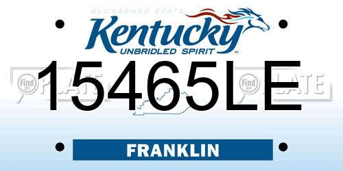 15465LE Kentucky License Plate