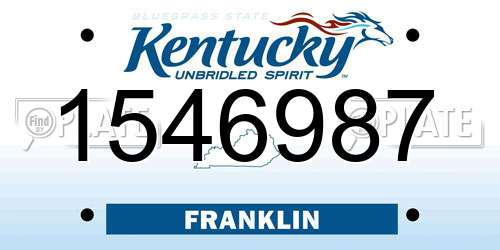 1546987 Kentucky License Plate