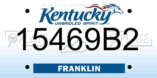 15469B2 Kentucky License Plate
