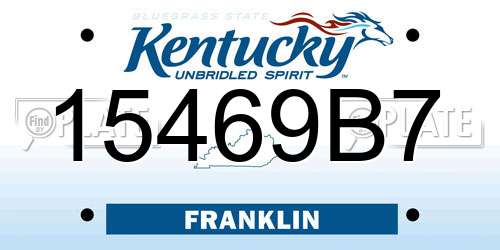 15469B7 Kentucky License Plate