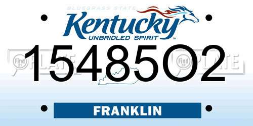 15485O2 Kentucky License Plate