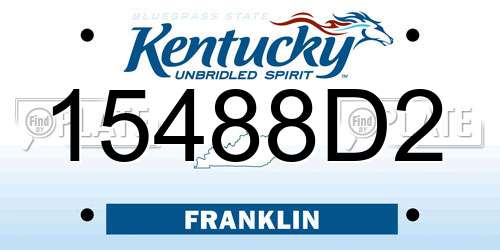 15488D2 Kentucky License Plate
