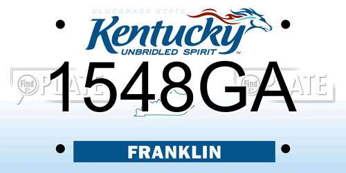 1548GA Kentucky License Plate