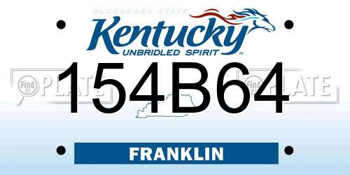 154B64 Kentucky License Plate
