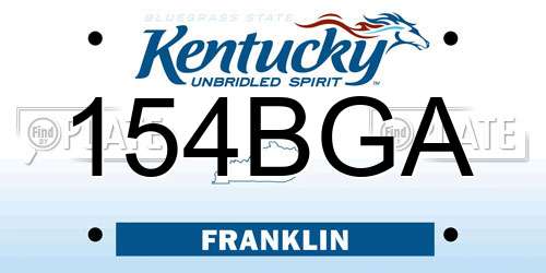 154BGA Kentucky License Plate