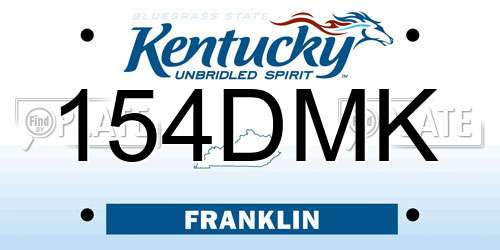 154DMK Kentucky License Plate