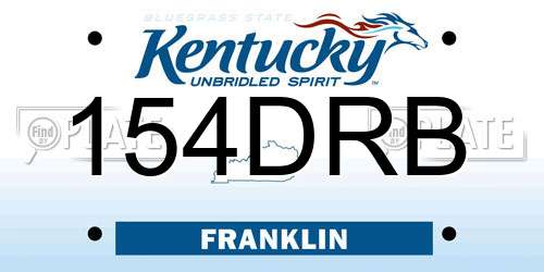 154DRB Kentucky License Plate