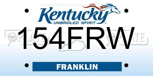 154FRW Kentucky License Plate