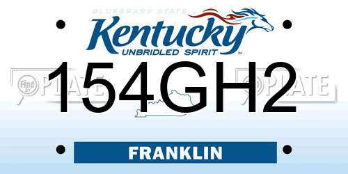 154GH2 Kentucky License Plate
