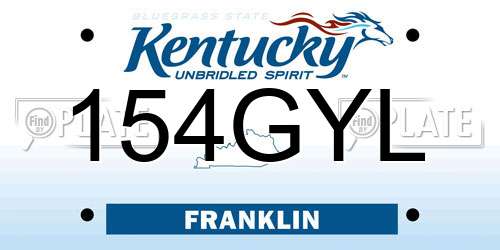 154GYL Kentucky License Plate